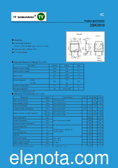 TY Semicondutor K3919 datasheet