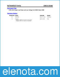 Samsung K6F4008S2D datasheet