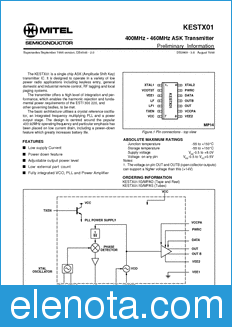 Zarlink Semiconductor KESTX01 datasheet