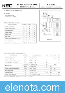 KEC KTD1352 datasheet