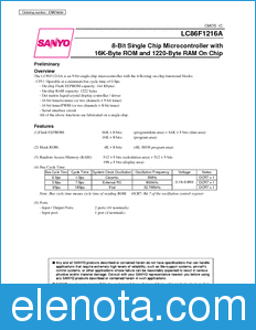 Sanyo LC86F1216A datasheet