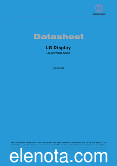 LG Display LD420WUB-SCA1 datasheet