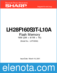 Sharp LH28F160S3T-L10A datasheet