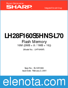 Sharp LH28F160S5HNS-L70 datasheet