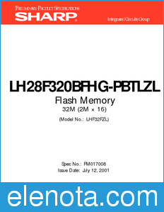 Sharp LH28F320BFHG-PBTLZL datasheet