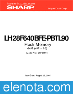 Sharp LH28F640BFE-PBTL90 datasheet