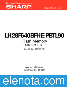 Sharp LH28F640BFHE-PBTL90 datasheet