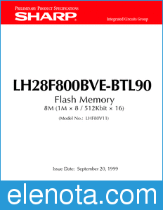 Sharp LH28F800BVE-BTL90 datasheet