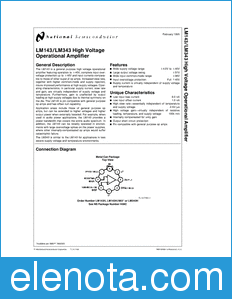 National Semiconductor LM143 datasheet