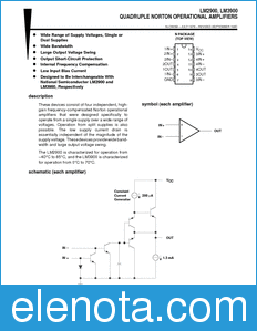 Texas Instruments LM3900 datasheet