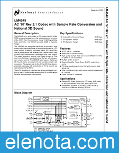 National Semiconductor LM4549 datasheet