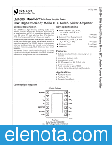 National Semiconductor LM4680 datasheet