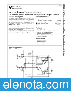 National Semiconductor LM4816 datasheet