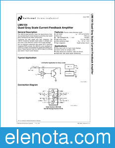 National Semiconductor LM6104 datasheet