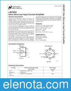 National Semiconductor LMC6001 datasheet