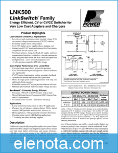 Power Integrations LNK500 datasheet