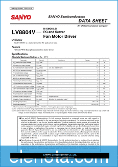 Sanyo LV8804V datasheet
