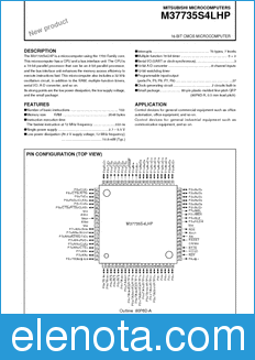 Mitsubishi M37735S4LHP datasheet