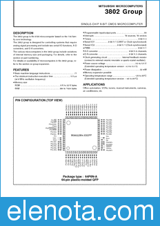 Mitsubishi M38022M2-XXXSP datasheet