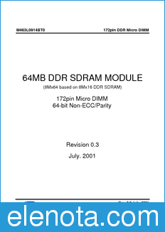 Samsung M463L0914BT0 datasheet