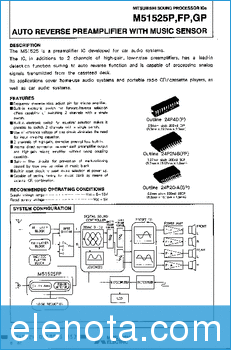 Mitsubishi Electric M51525P datasheet