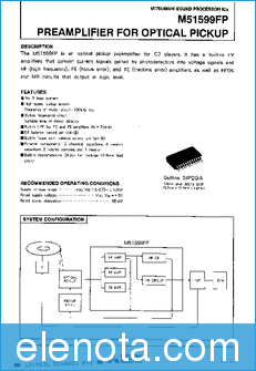 Mitsubishi Electric M51599FP datasheet