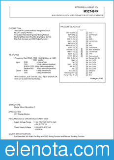 Mitsubishi M52749FP datasheet