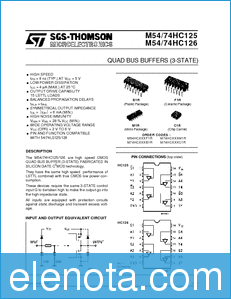 SGS (STMicroelectronics) M54HC125 datasheet