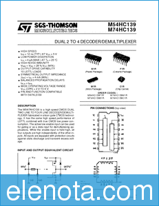 SGS (STMicroelectronics) M54HC139 datasheet