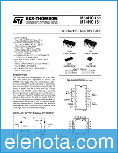 SGS (STMicroelectronics) M54HC151 datasheet