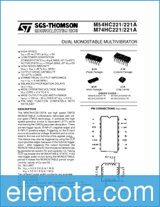 SGS (STMicroelectronics) M54HC221 datasheet