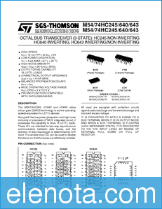 SGS (STMicroelectronics) M54HC245 datasheet