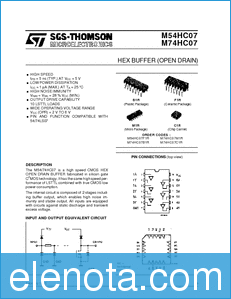 SGS-THOMSON M74HC07 datasheet