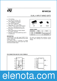 STMicroelectronics M74HC20B1R datasheet