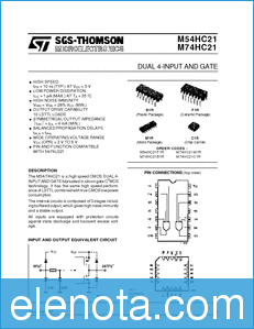SGS (STMicroelectronics) M74HC21 datasheet