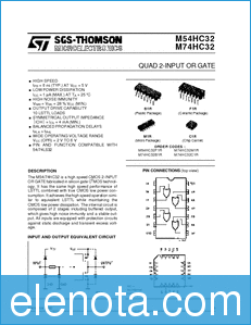 SGS (STMicroelectronics) M74HC32 datasheet