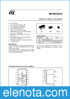 STMicroelectronics M74HC4075B1R datasheet