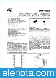 STMicroelectronics M74HC4852M1R datasheet