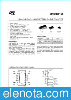 STMicroelectronics M74HCT161B1R datasheet