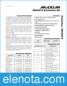 Maxim MAX5015EVKIT datasheet