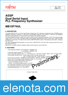 Fujitsu MB15F74UL datasheet