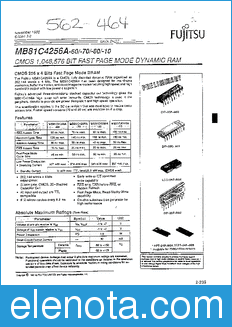 Fujitsu MB81C4256A datasheet