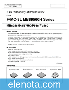 Fujitsu MB89PV560 datasheet