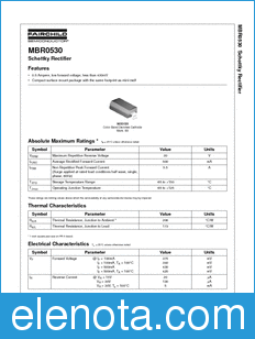 Fairchild MBR0530 datasheet