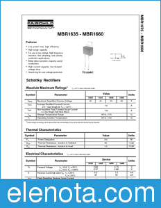 Fairchild MBR1635 datasheet