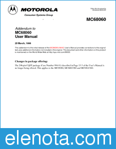 Motorola MC68060UMAD datasheet