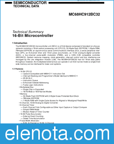 Motorola MC68HC912BC32TS datasheet
