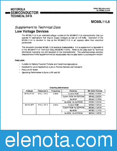 Motorola MC68L11L6 datasheet