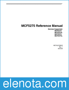Freescale MCF5275RM datasheet