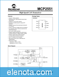 Microchip Technology MCP2551E/P datasheet